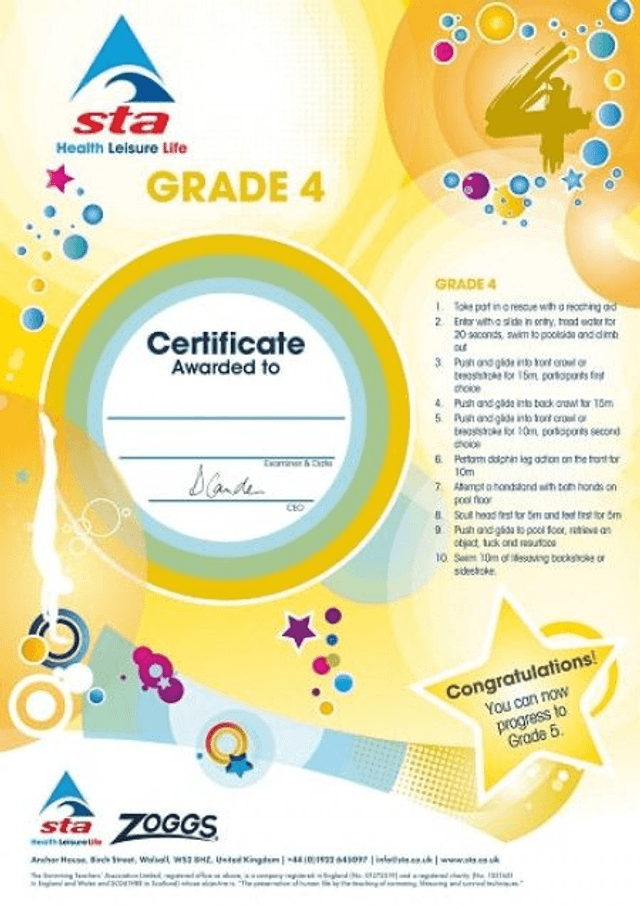 Grade 4 Certificate with Badge