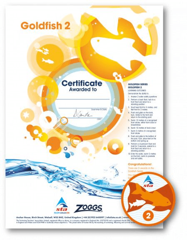 Goldfish 2 - Certificate with Badge