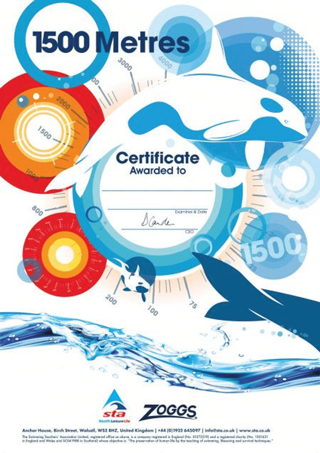 1500 Metres - Certificate with Badge