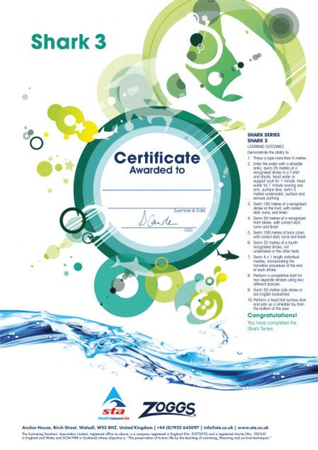 Shark 3 - Certificate with Badge