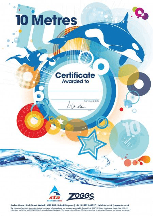 10 Metres - Certificate with Badge