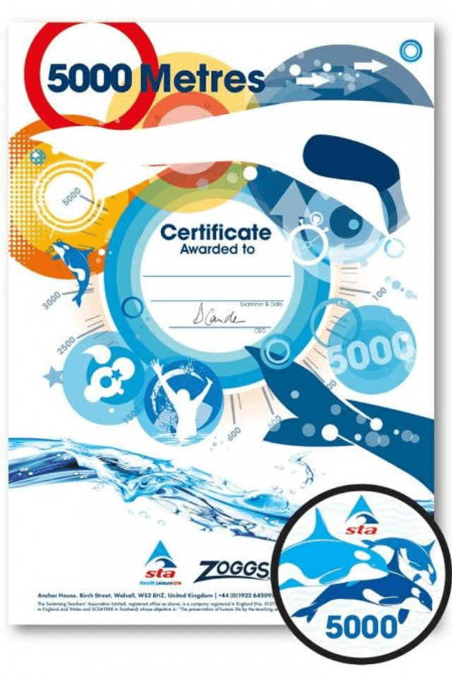 5000 Metres - Certificate with Badge