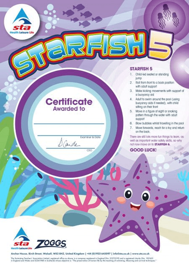Starfish 5 - Certificate with Badge