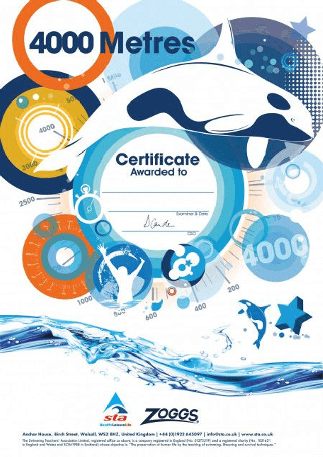 4000 Metres - Certificate with Badge