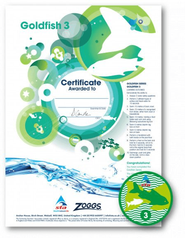 Goldfish 3 - Certificate with Badge