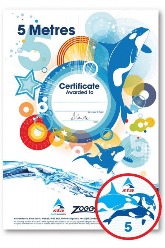 5 Metres - Certificate with Badge
