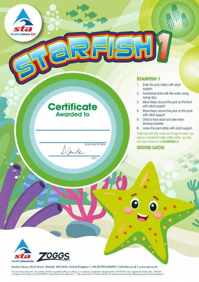 Starfish 1 - Certificate with Badge