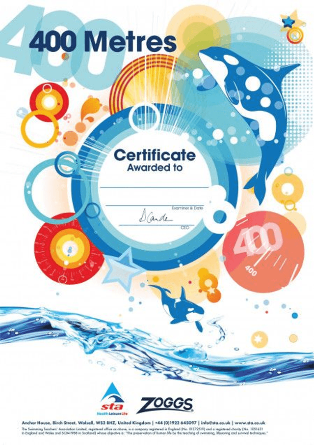 400 Metres - Certificate with Badge