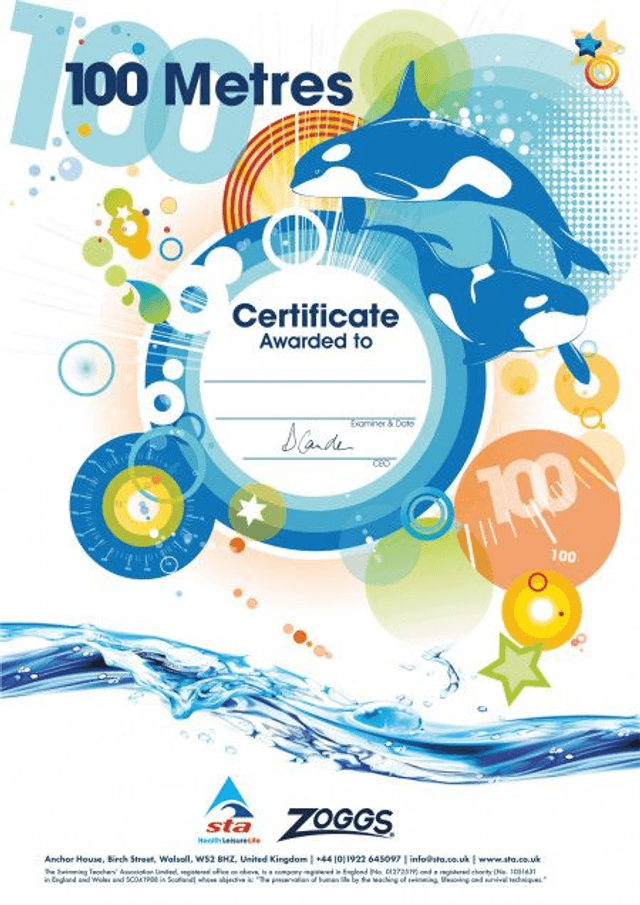 100 Metres - Certificate with Badge