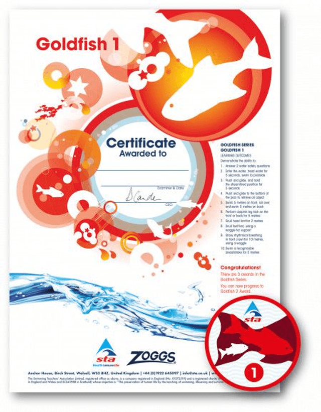Goldfish 1 - Certificate with Badge