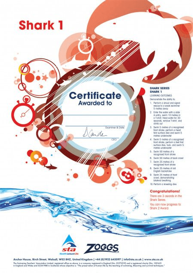 Shark 1 - Certificate with Badge