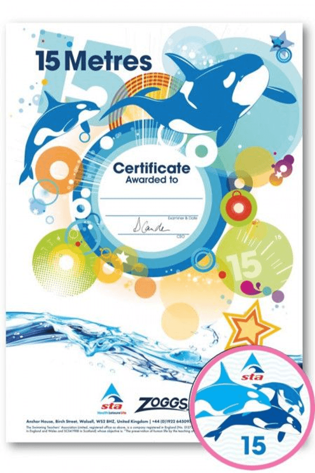 15 Metres - Certificate with Badge