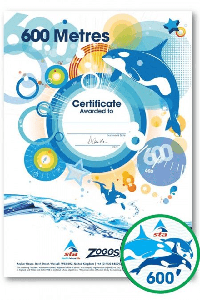 600 Metres - Certificate with Badge
