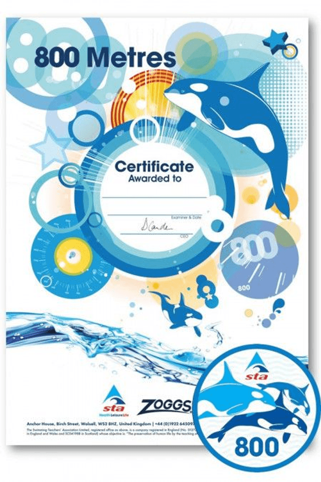 800 Metres - Certificate with Badge