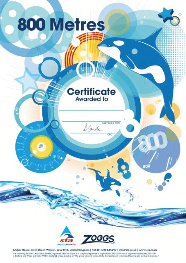 800 Metres - Certificate with Badge