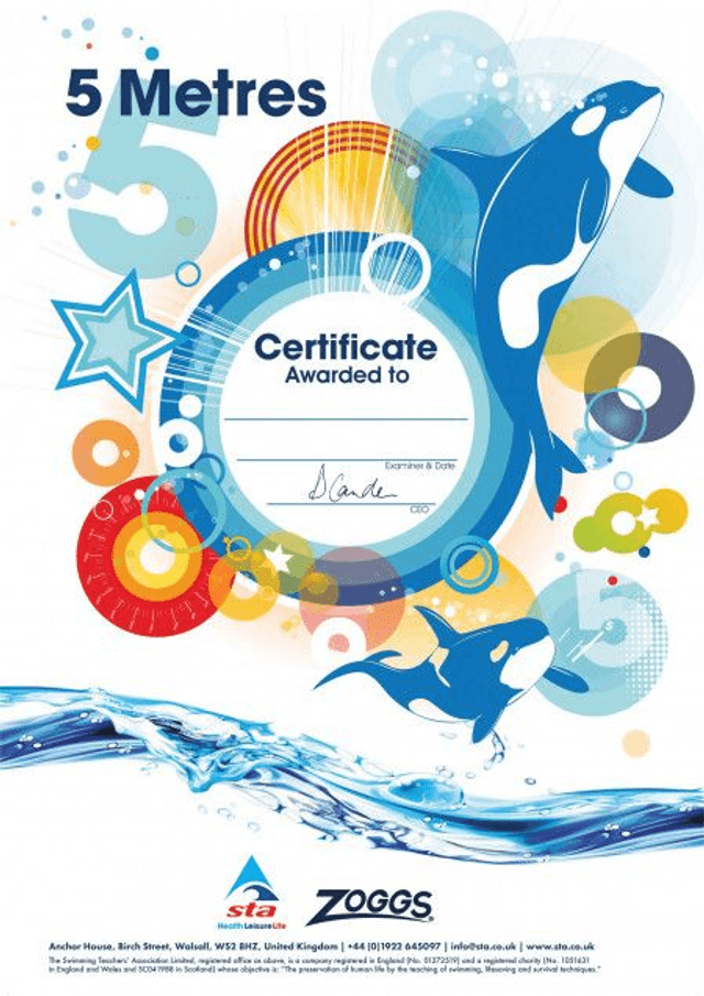 5 Metres - Certificate with Badge