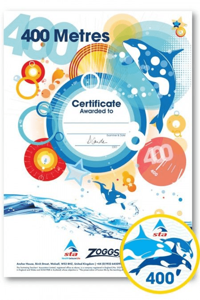 400 Metres - Certificate with Badge