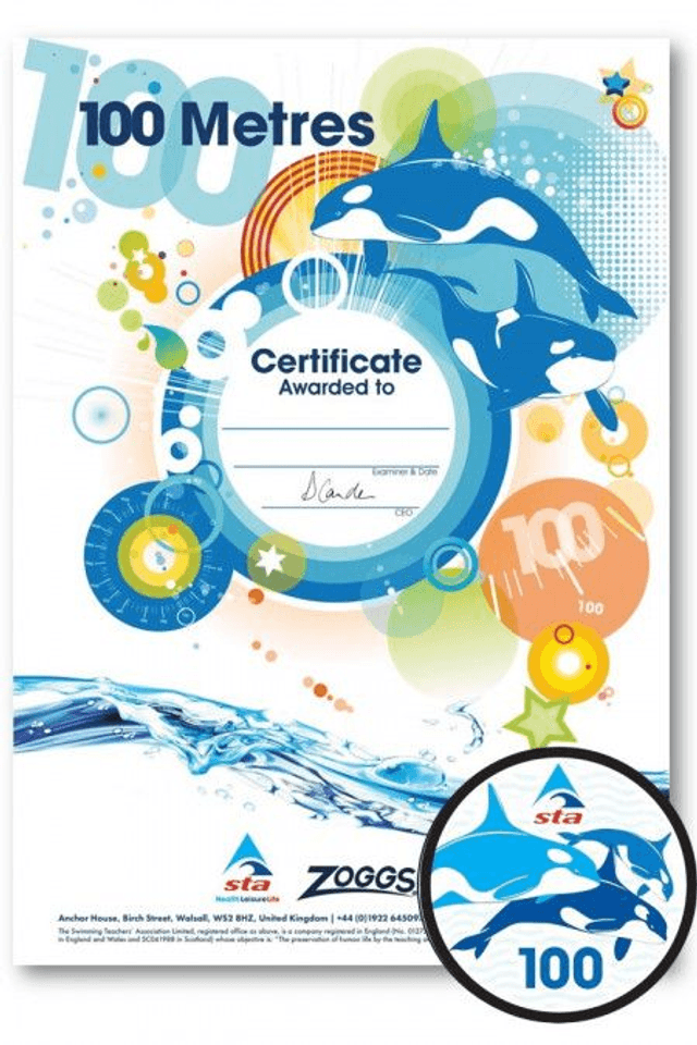 100 Metres - Certificate with Badge